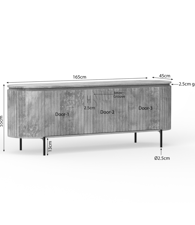 Starfurn tv-meubel Solana | 165 cm | naturel
