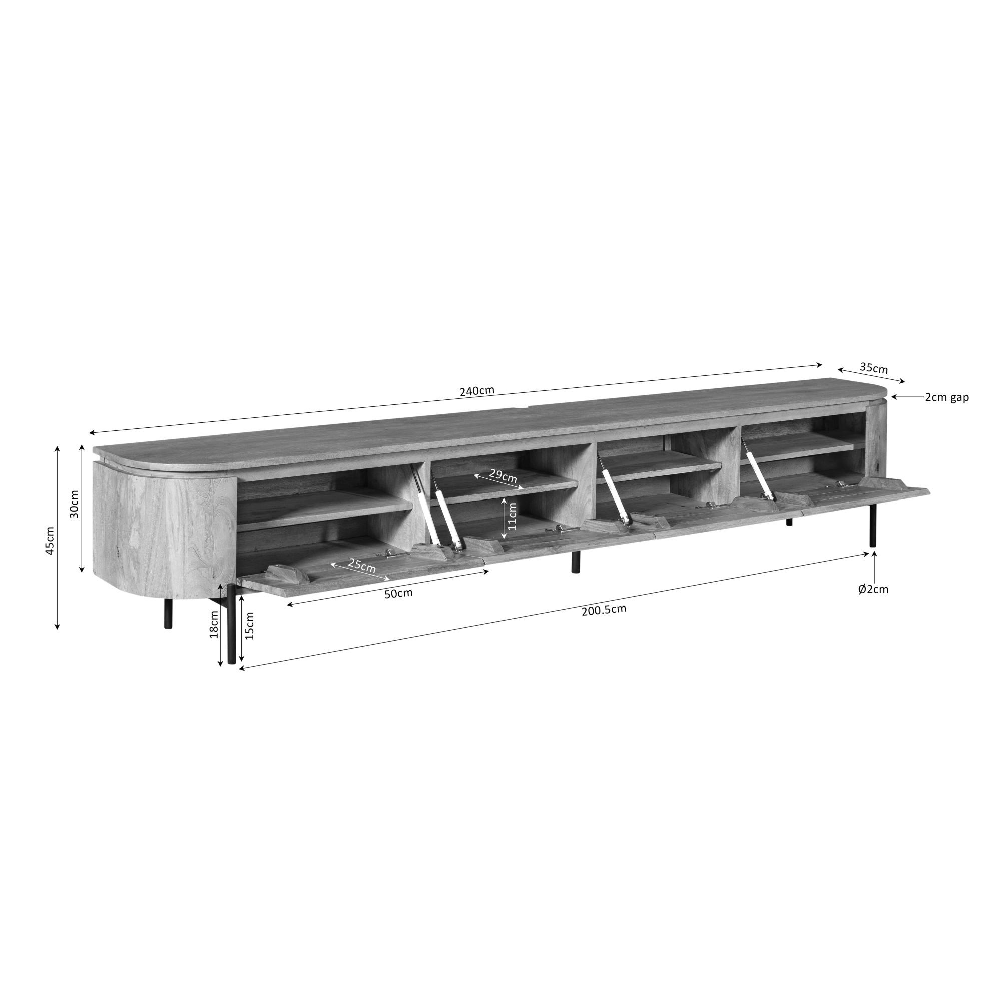 Starfurn tv-meubel Excellent taupe | 240 cm