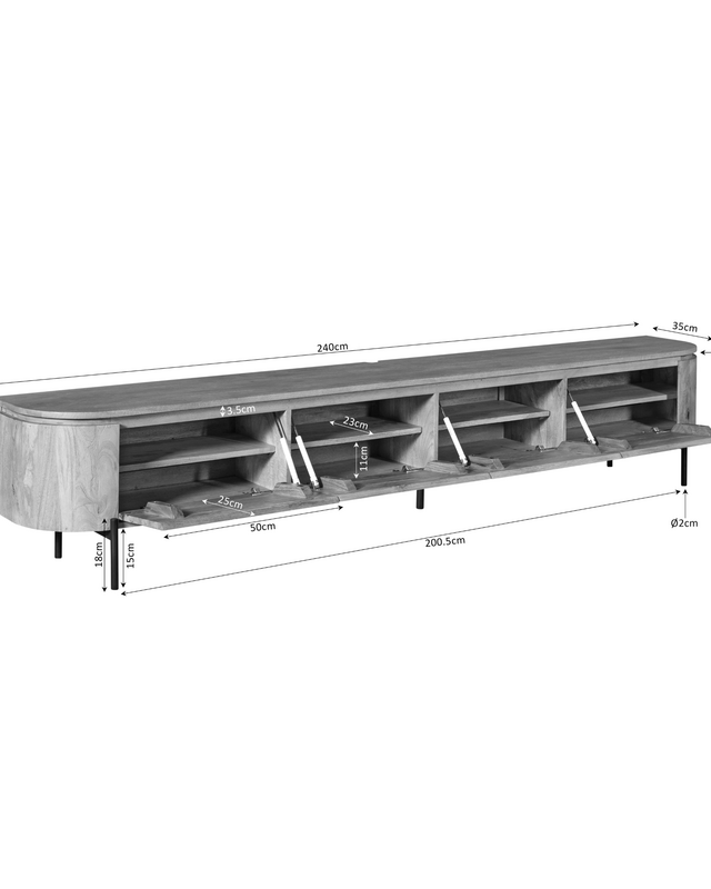 Starfurn tv-meubel Excellent taupe | 240 cm