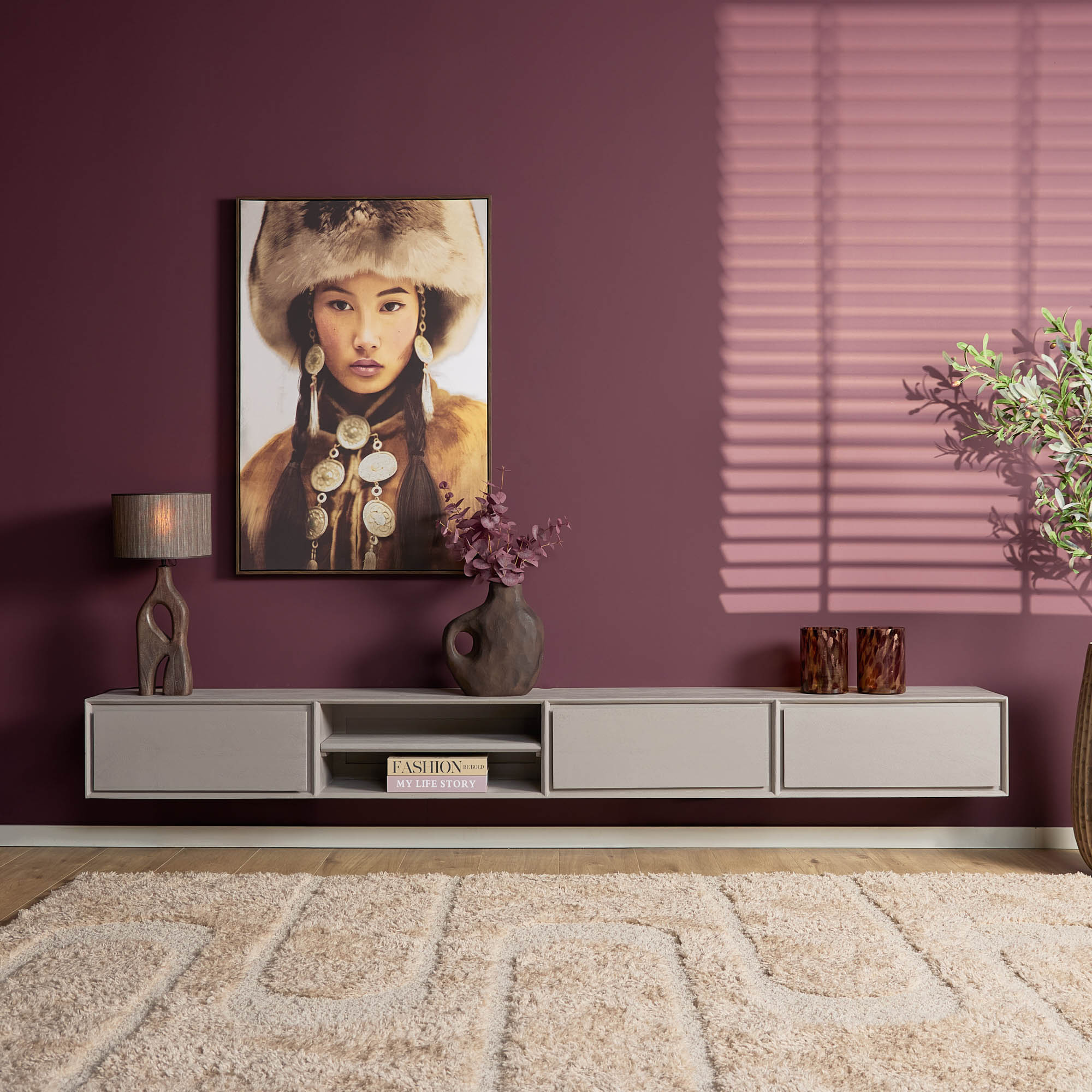 Starfurn Zwevend tv meubel Ambiance Taupe | 240 cm