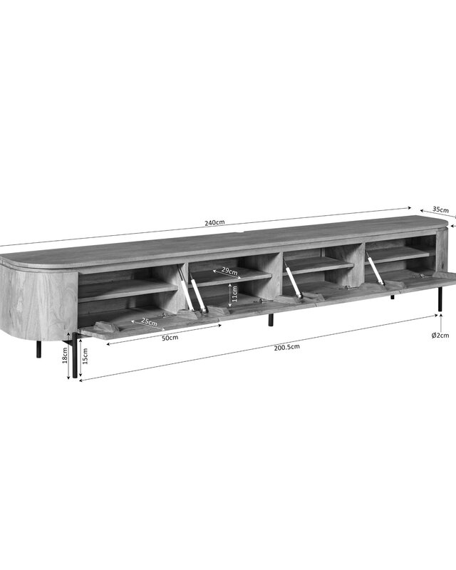 Starfurn tv-meubel Excellent taupe | 240 cm