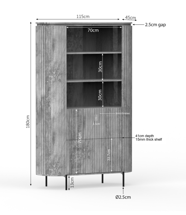 Starfurn Wandkast Solana | 115 cm | Naturel