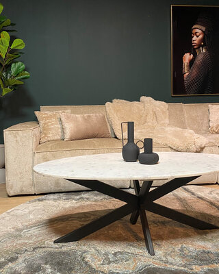 Starfurn Salontafel Faye | Ovaal | Wit marmer