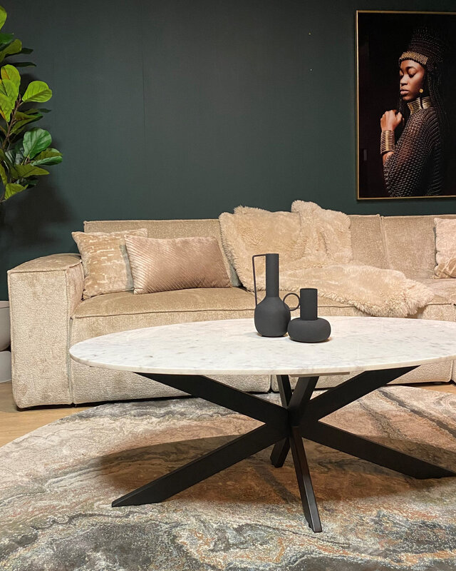 Starfurn Salontafel Faye | Ovaal | Wit marmer