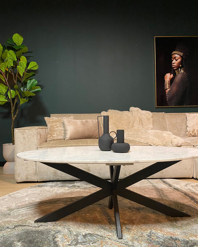 Starfurn Salontafel Faye | Ovaal | Wit marmer