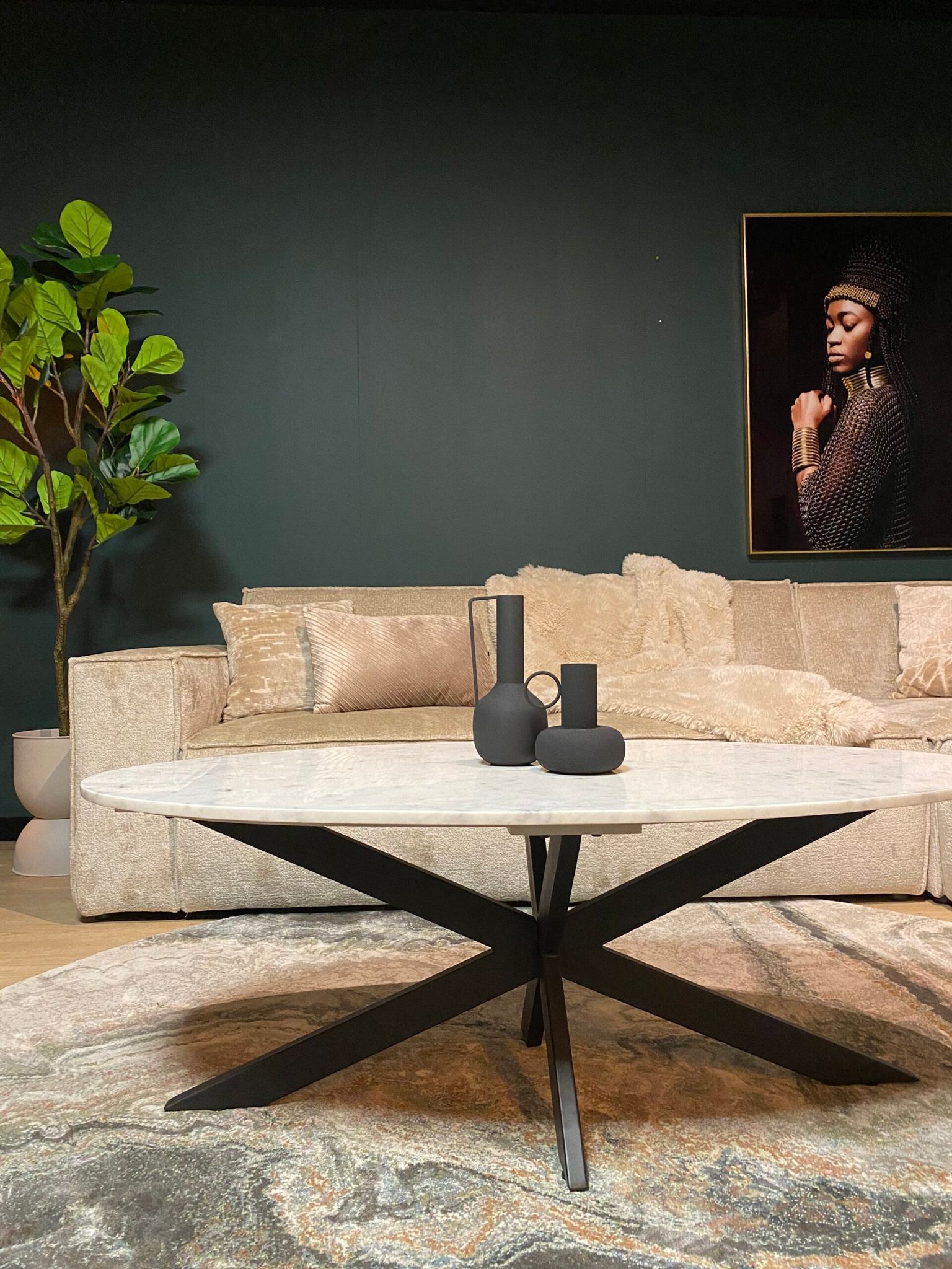 Starfurn Salontafel Faye | Ovaal | Wit marmer