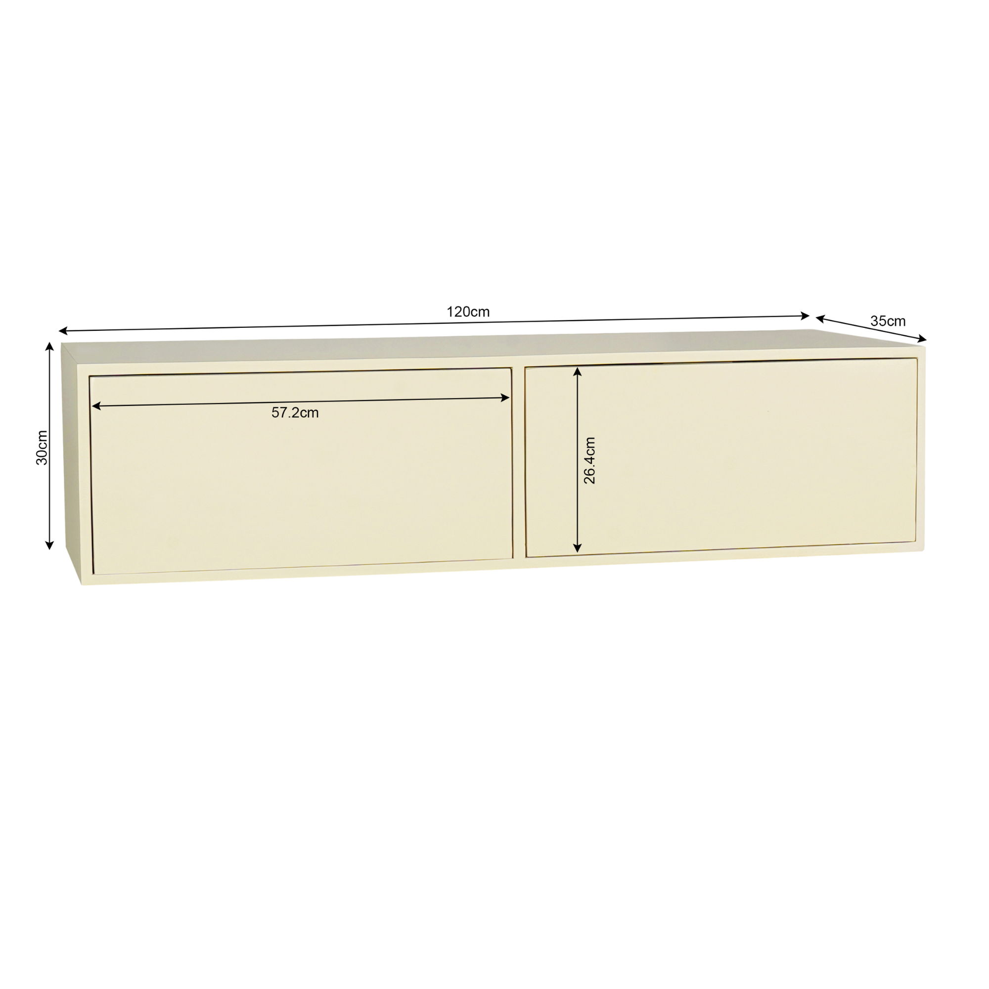 Starfurn Zwevend tv-meubel Vision Zand | 120 cm