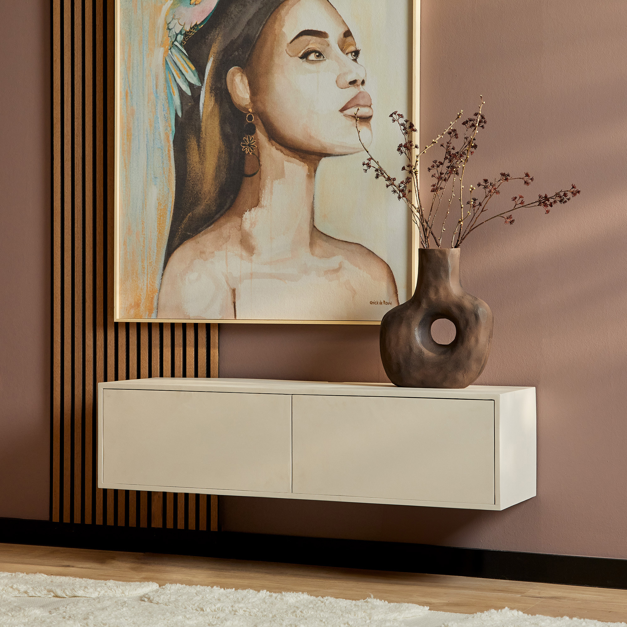 Starfurn Zwevend tv-meubel Vision Zand | 120 cm