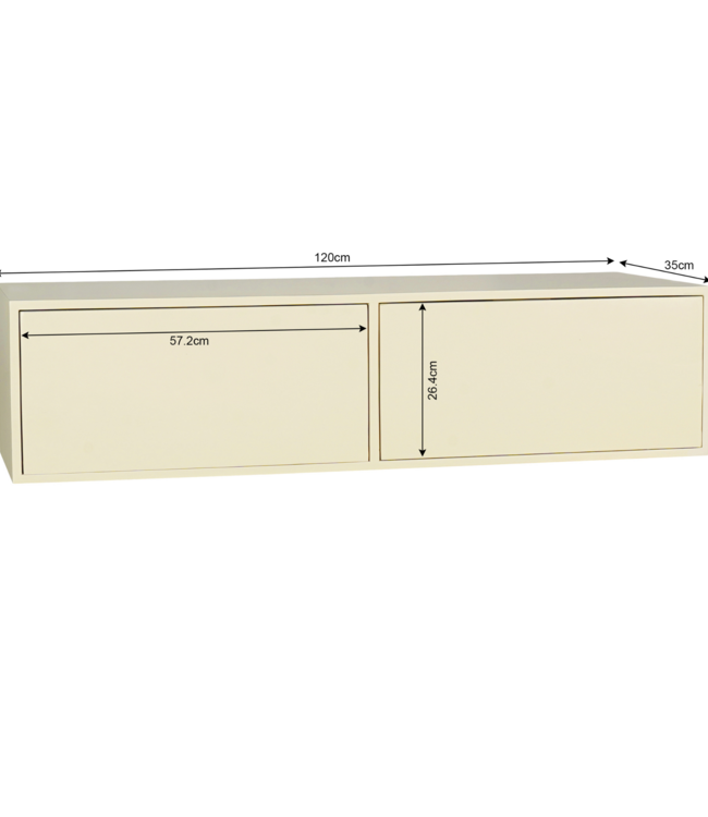 Starfurn Zwevend tv-meubel Vision Zand | 120 cm