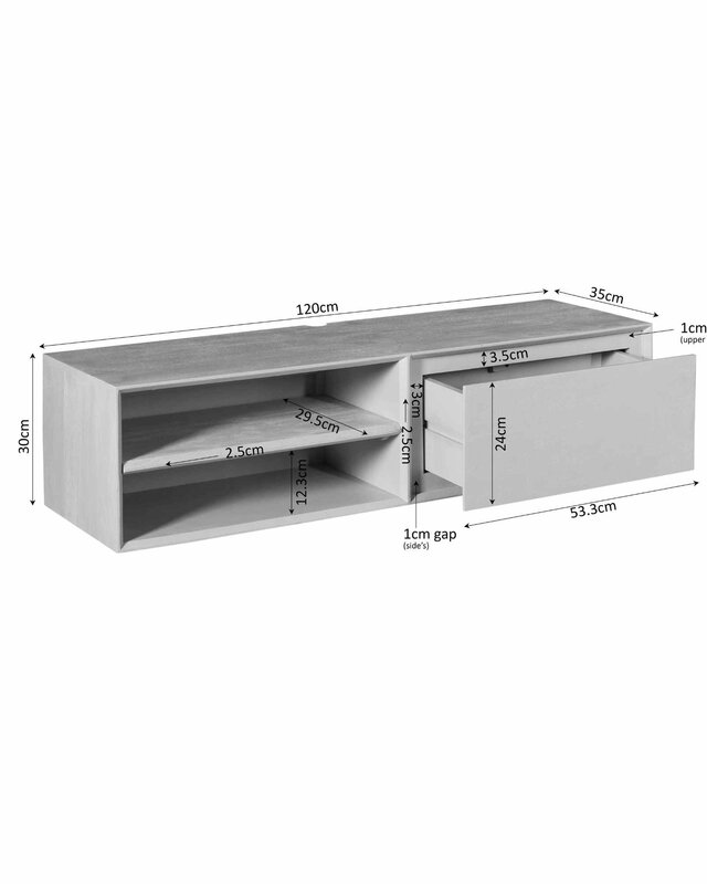 Starfurn Zwevend tv-meubel Ambiance Taupe | 120 cm
