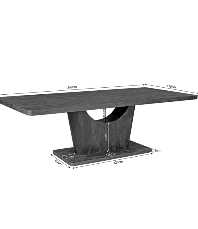 Starfurn Eettafel Voco | 240 cm | Bruin