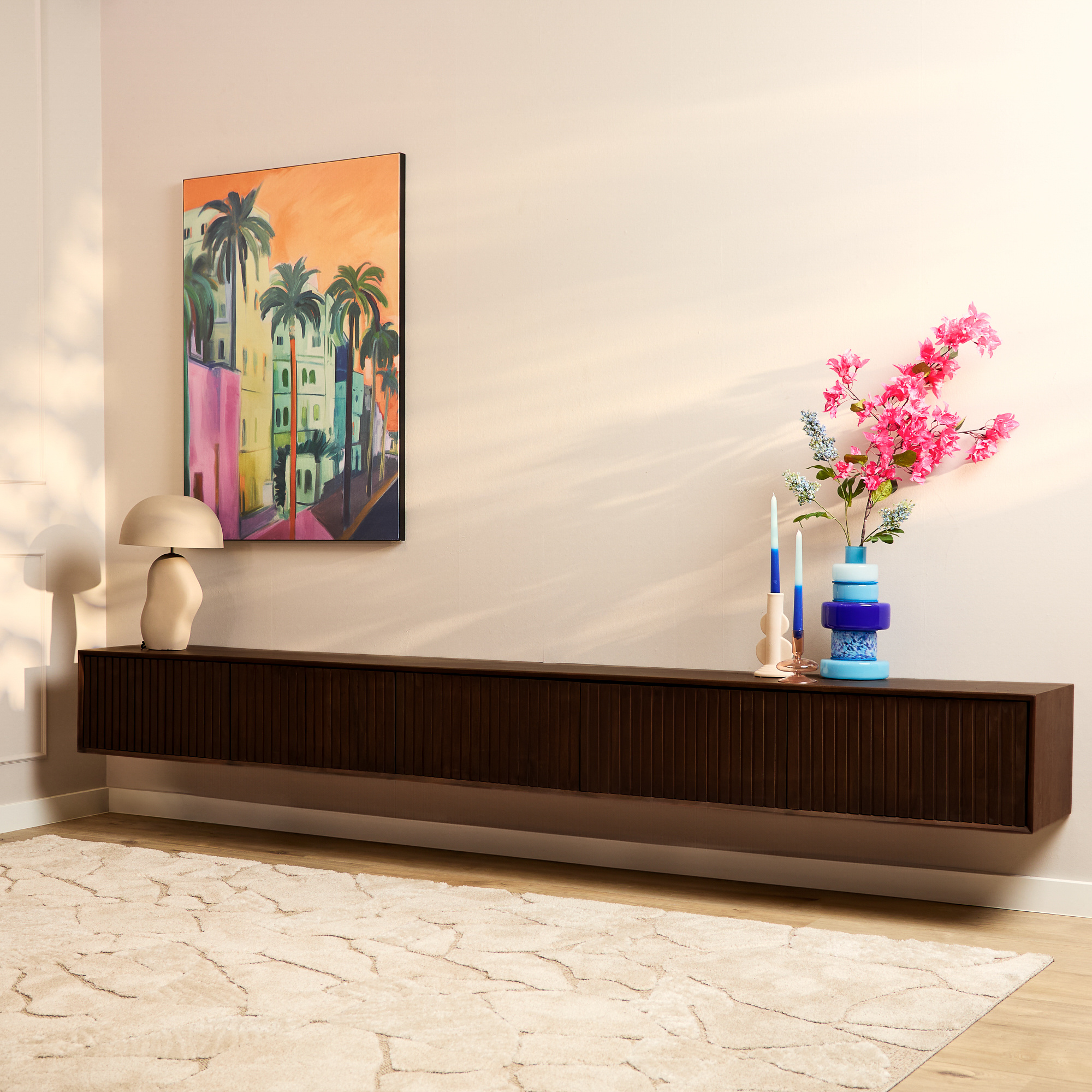 Starfurn Zwevend tv-meubel Madison Bruin | 280 cm