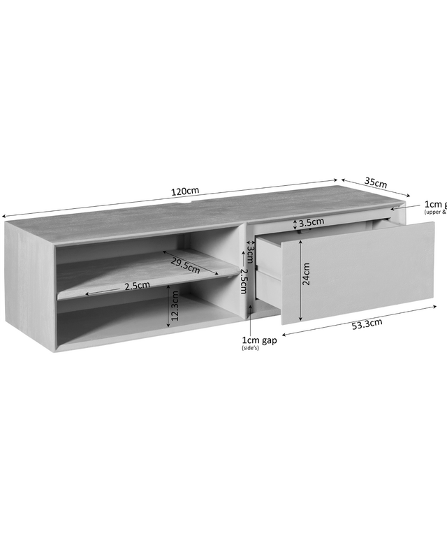Starfurn Zwevend tv-meubel Ambiance Taupe | 120 cm