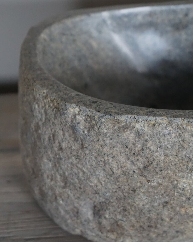 Rene Houtman Kleine Stenen Waskom + Spoelgat | H13 x B30 x D20 cm