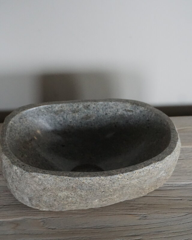 Rene Houtman Kleine Stenen Waskom + Spoelgat | H13 x B30 x D20 cm
