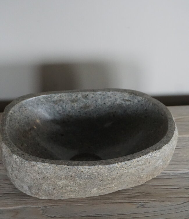Rene Houtman Kleine Stenen Waskom + Spoelgat | H13 x B30 x D20 cm