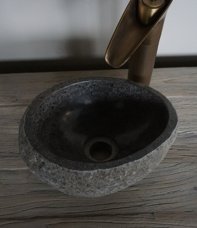 Rene Houtman Kleine Stenen Waskom + Spoelgat | H13 x B28 x D22 cm