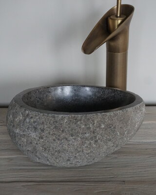 Rene Houtman Kleine Stenen Waskom + Spoelgat | H13 x B28 x D22 cm
