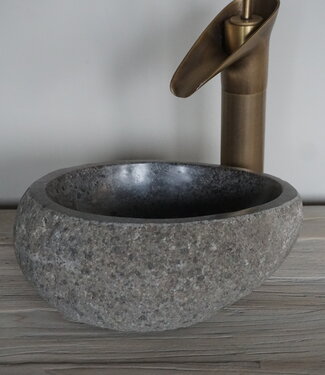 Rene Houtman Kleine Stenen Waskom + Spoelgat | H13 x B28 x D22 cm
