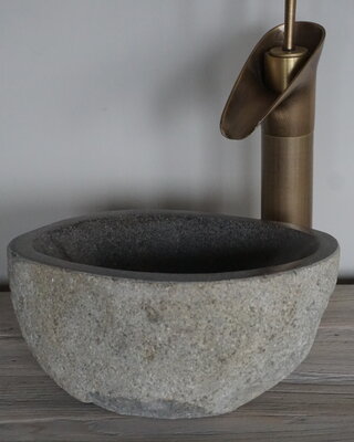 Rene Houtman Kleine Stenen Waskom + Spoelgat | H14 x B27 x D20 cm