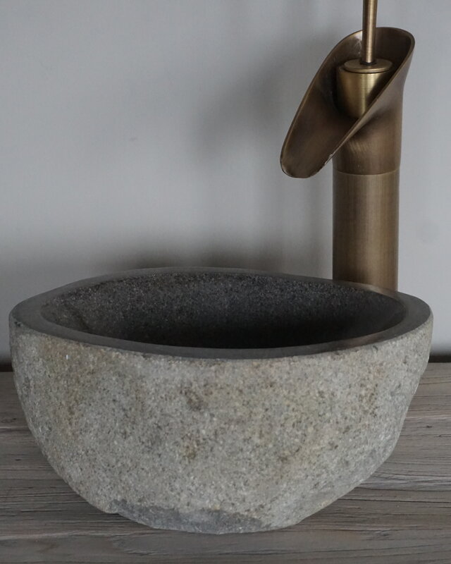 Rene Houtman Kleine Stenen Waskom + Spoelgat | H14 x B27 x D20 cm