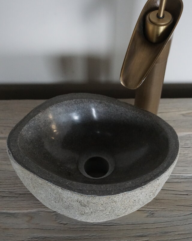 Rene Houtman Kleine Stenen Waskom + Spoelgat | H14 x B27 x D20 cm