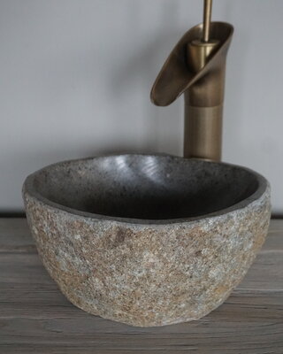 Rene Houtman Kleine Stenen Waskom + Spoelgat | H13,5 x B27 x D24 cm