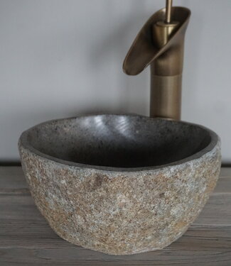 Rene Houtman Kleine Stenen Waskom + Spoelgat | H13,5 x B27 x D24 cm