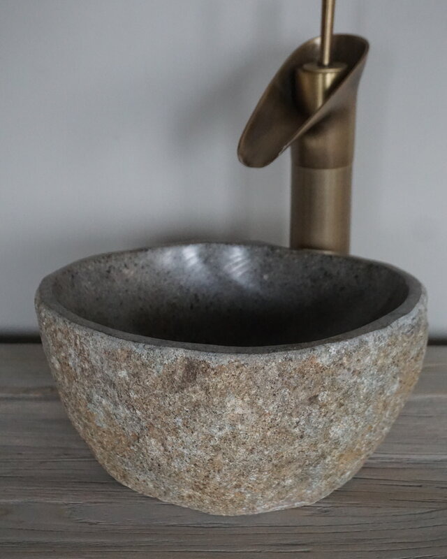 Rene Houtman Kleine Stenen Waskom + Spoelgat | H13,5 x B27 x D24 cm