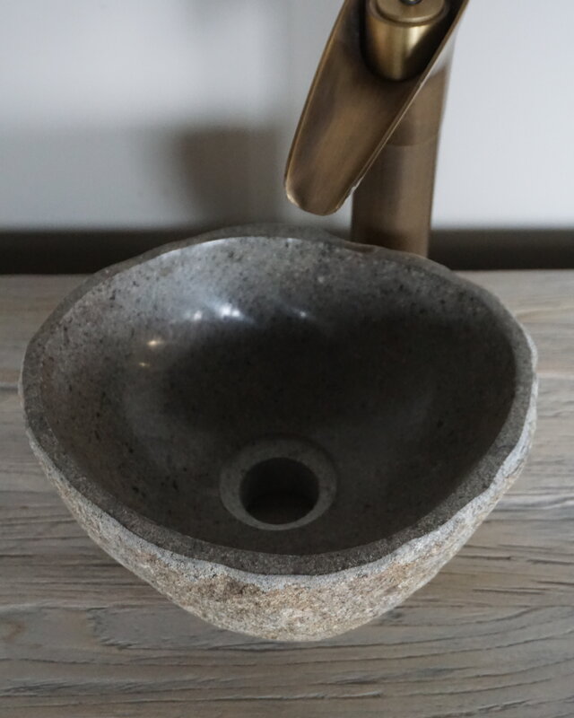 Rene Houtman Kleine Stenen Waskom + Spoelgat | H13,5 x B27 x D24 cm