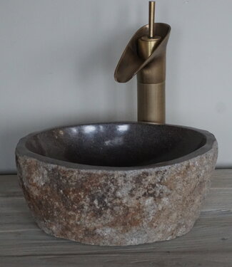 Rene Houtman Kleine Stenen Waskom + Spoelgat | H14 x B30 x D27 cm