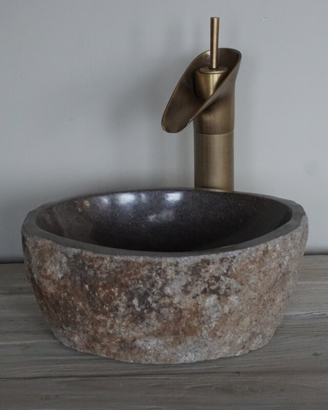 Rene Houtman Kleine Stenen Waskom + Spoelgat | H14 x B30 x D27 cm
