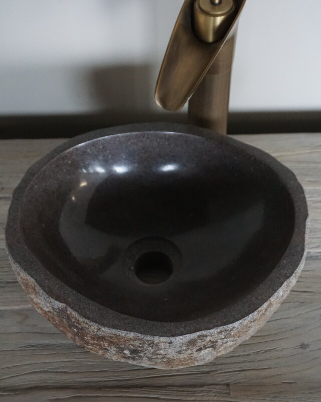 Rene Houtman Kleine Stenen Waskom + Spoelgat | H14 x B30 x D27 cm