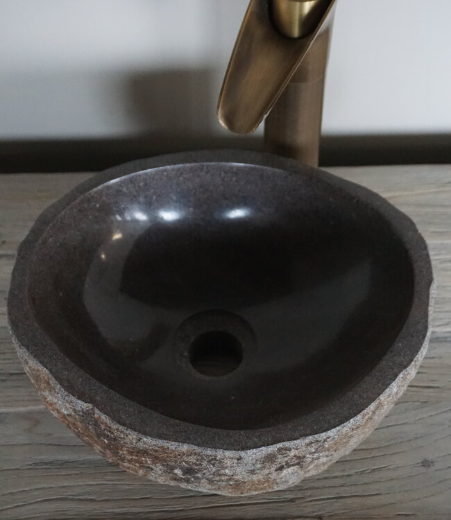 Rene Houtman Kleine Stenen Waskom + Spoelgat | H14 x B30 x D27 cm