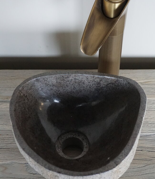 Rene Houtman Kleine Stenen Waskom + Spoelgat | H13 x B25 x D23 cm