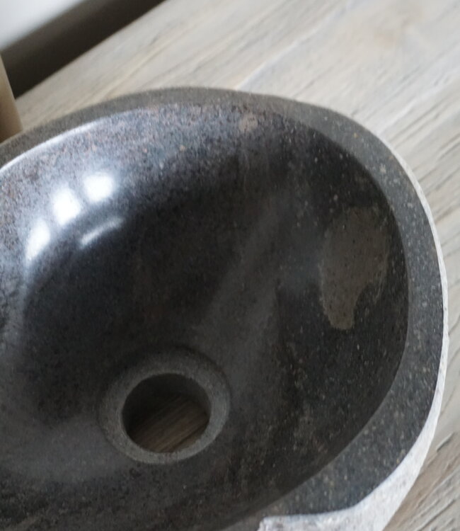 Rene Houtman Kleine Stenen Waskom + Spoelgat | H14 x B32 x D26 cm