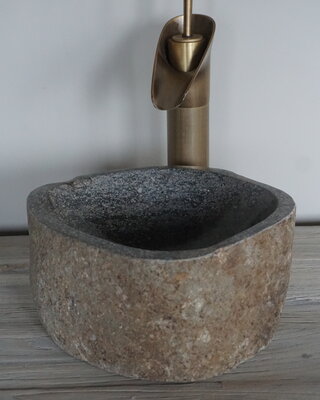 Rene Houtman Kleine Stenen Waskom + Spoelgat | H14 x B26 x D26 cm