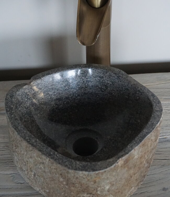 Rene Houtman Kleine Stenen Waskom + Spoelgat | H14 x B26 x D26 cm