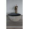 Kleine Stenen Waskom + Spoelgat | H14 x B30 x D21 cm