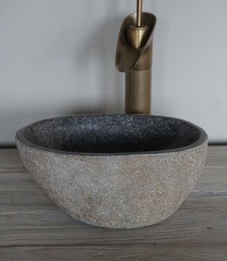 Rene Houtman Kleine Stenen Waskom + Spoelgat | H14 x B30 x D21 cm