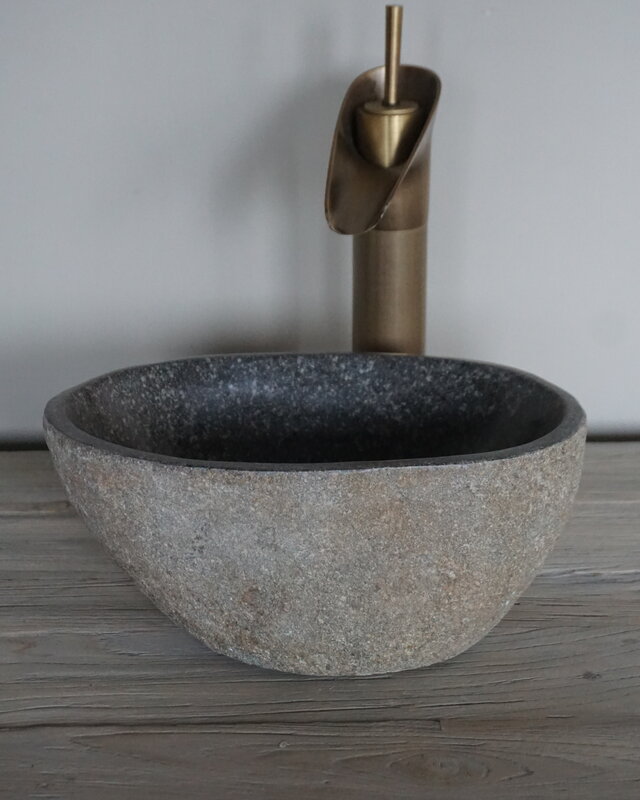 Rene Houtman Kleine Stenen Waskom + Spoelgat | H14 x B30 x D21 cm