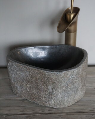 Rene Houtman Kleine Stenen Waskom + Spoelgat | H14 x B29 x D26 cm