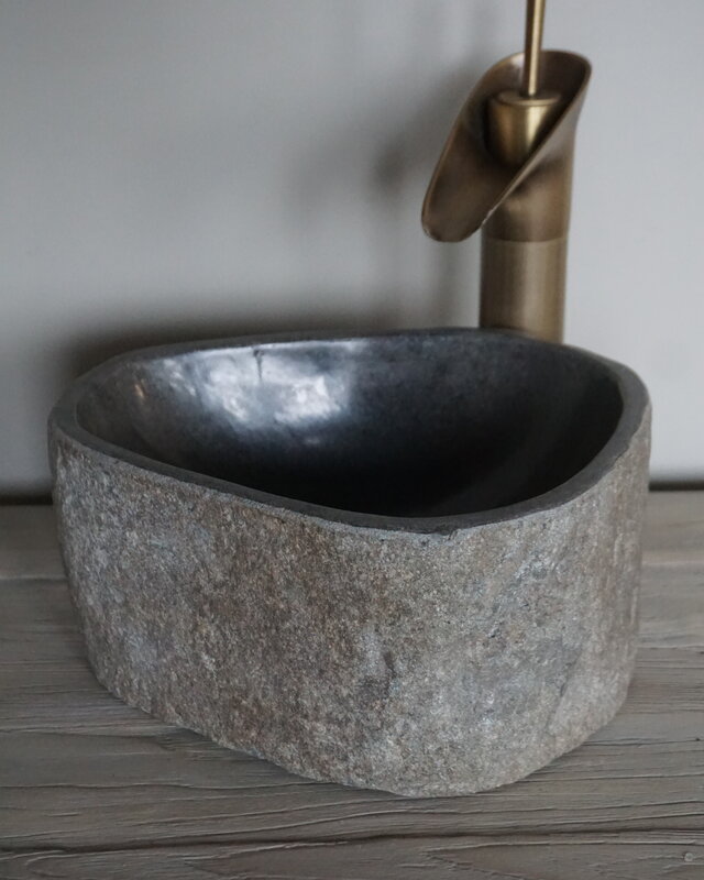 Rene Houtman Kleine Stenen Waskom + Spoelgat | H14 x B29 x D26 cm