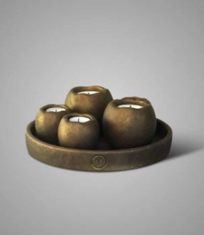 Brynxz Set Van 5 Theelichthouders Op Schaal | Majestic Goud