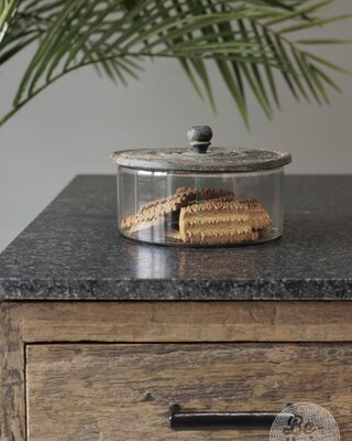 Be-Uniq Koektrommel Met Houten Deksel | H15 x D21 cm