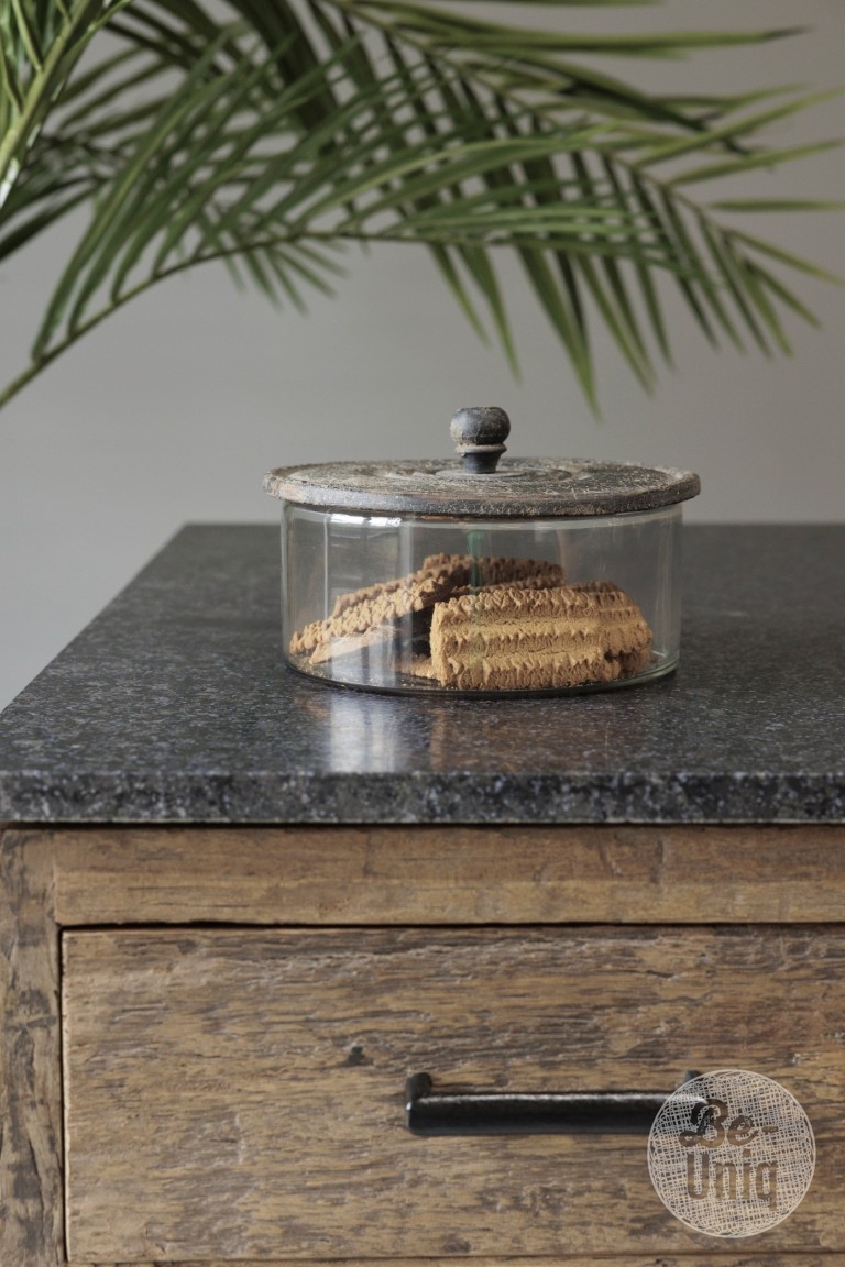 Be-Uniq Koektrommel Met Houten Deksel | H15 x D21 cm