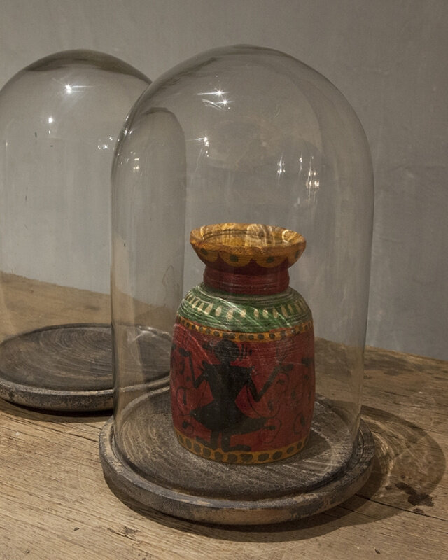 Be-Uniq Glazen Stolp Met Plateau | Vintage Finish | 2 Maten!