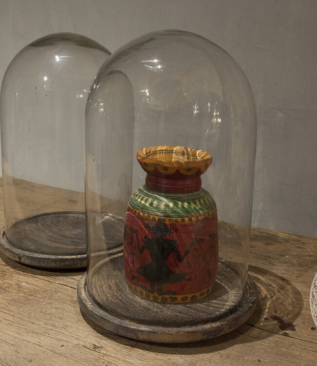 Be-Uniq Glazen Stolp Met Plateau | Vintage Finish | 2 Maten!