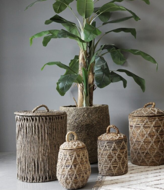 Be-Uniq Wasmand Roos | met Deksel | H60 x D45 cm