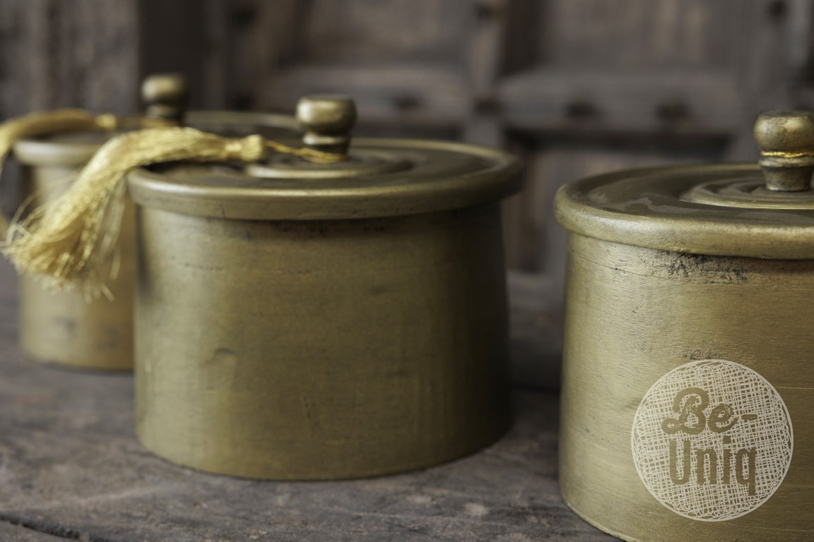 Be-Uniq Pot Vintage Gold | Met Kwast | 2 Maten!